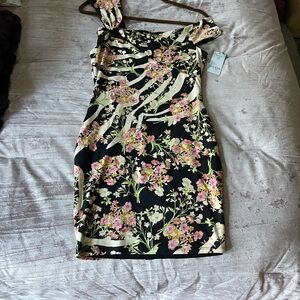 Guess Floral Print Zebra Meadows Cut-out Dress Bodycon Mini S